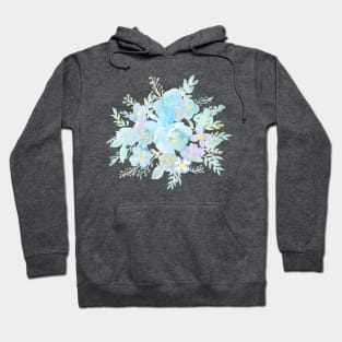 abstract blue flowers arrangement Hoodie